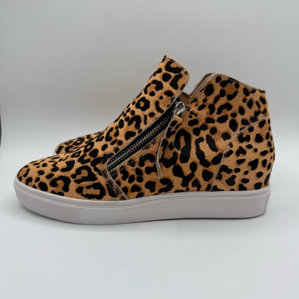 Steve MaddenWomen's Caliber Wedge Sneakers Leopard Print High-Top Sneakers SZ 10 - Picture 3 of 16